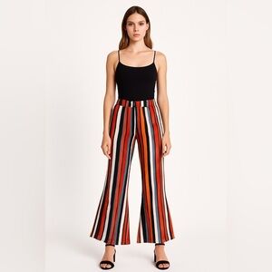 NEW- NWT Oliveaceous Retro Striped Wide Leg Pants | Size L